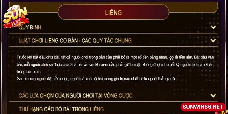 Tham gia chơi bài Liêng Sunwin đơn giản với vài thao tác