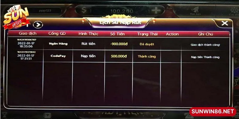 Điều kiện cần thiết để nạp tiền Sunwin thành công