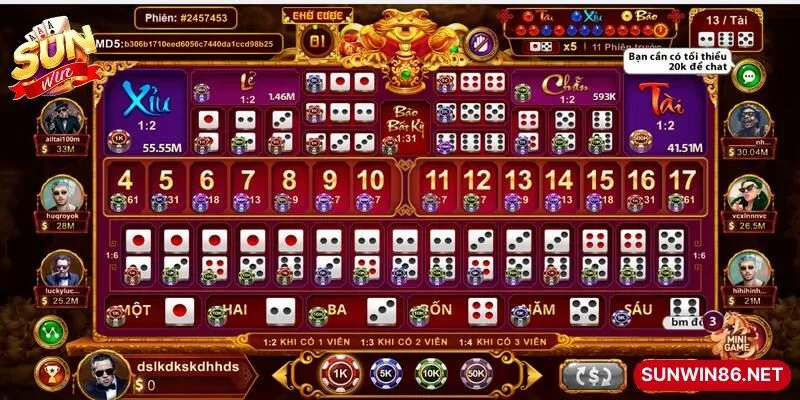 Tài xỉu MD5 Sunwin là một biến thể đặc biệt của trò chơi tài xỉu trực tuyến